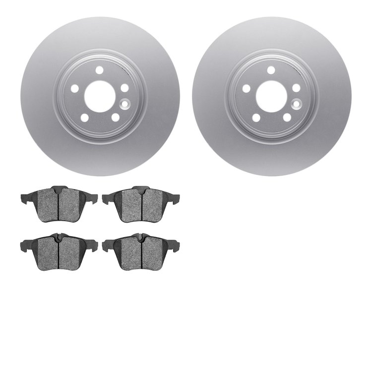 4602-27018 Geospec Brake Rotors w/5000 Euro Ceramic Brake Pads Kit, 2007-2016 Volvo, Position: Front