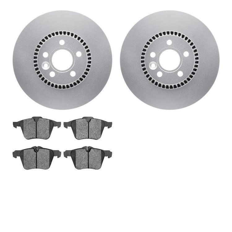 4602-27024 Geospec Brake Rotors w/5000 Euro Ceramic Brake Pads Kit, 2007-2018 Volvo, Position: Front