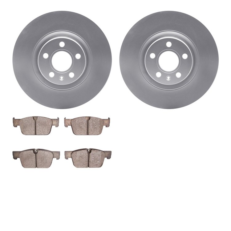 4602-27035 Geospec Brake Rotors w/5000 Euro Ceramic Brake Pads Kit, Fits Select Volvo, Position: Front