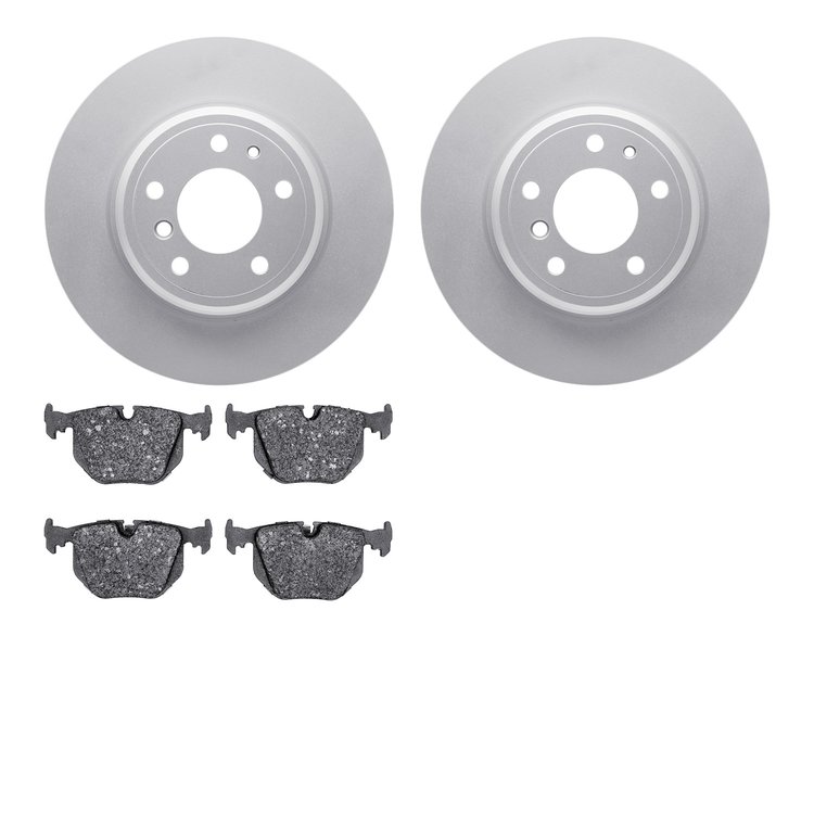 4602-31008 Geospec Brake Rotors w/5000 Euro Ceramic Brake Pads Kit, 1991-2001 BMW, Position: Rear