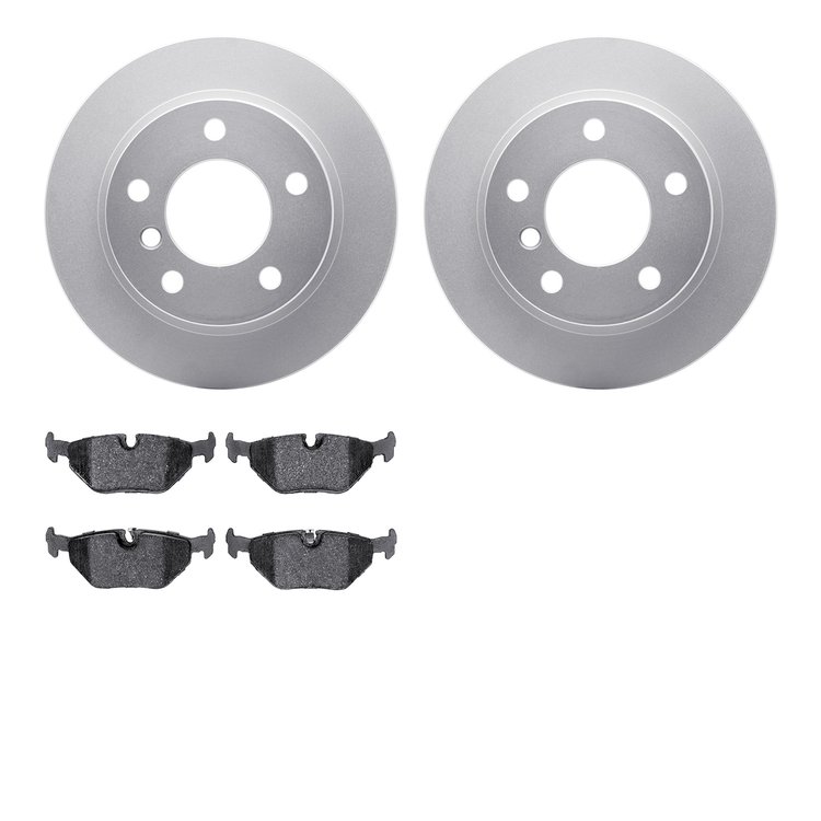 4602-31010 Geospec Brake Rotors w/5000 Euro Ceramic Brake Pads Kit, 1995-1999 BMW, Position: Rear