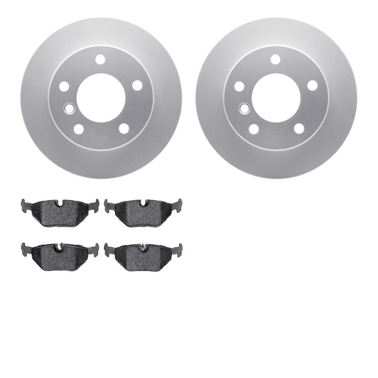 4602-31015 Geospec Brake Rotors w/5000 Euro Ceramic Brake Pads Kit, 1996-2002 BMW, Position: Rear