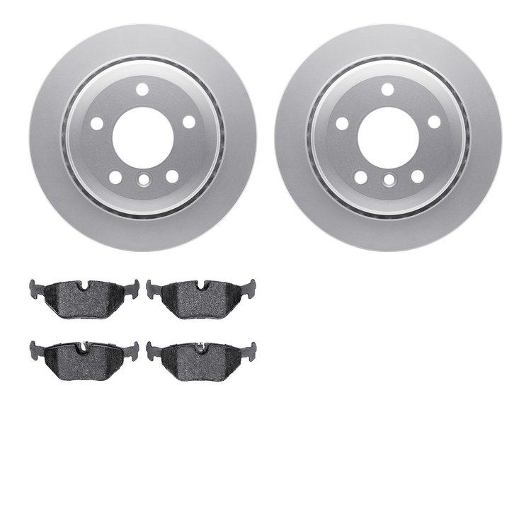 4602-31022 Geospec Brake Rotors w/5000 Euro Ceramic Brake Pads Kit, 2001-2005 BMW, Position: Rear