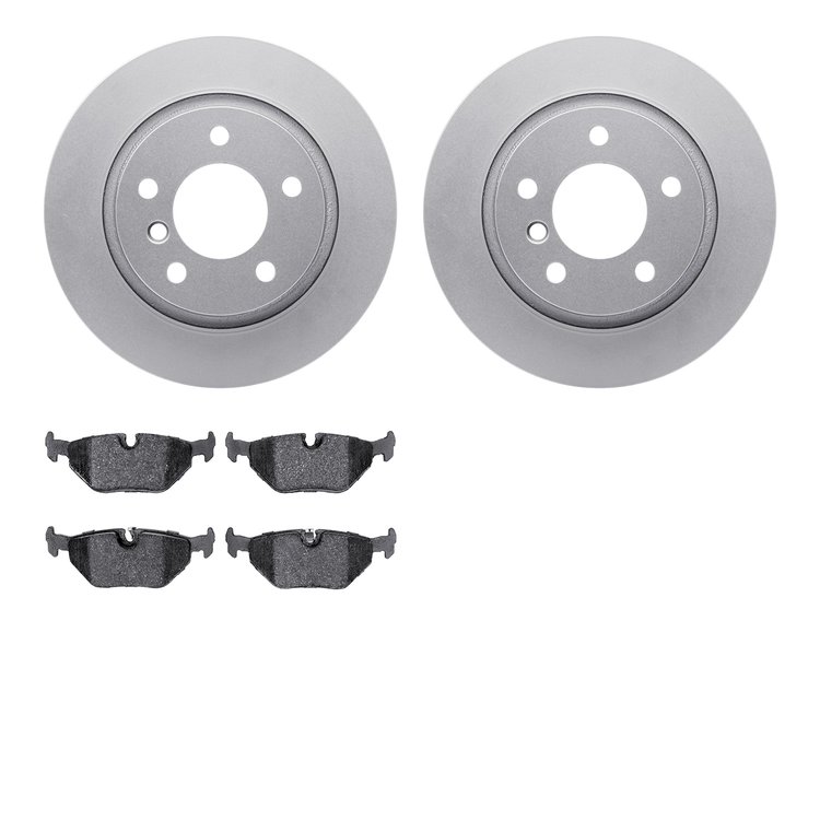 4602-31027 Geospec Brake Rotors w/5000 Euro Ceramic Brake Pads Kit, 2003-2008 BMW, Position: Rear