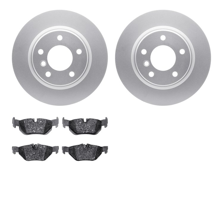 4602-31036 Geospec Brake Rotors w/5000 Euro Ceramic Brake Pads Kit, 2006-2013 BMW, Position: Rear
