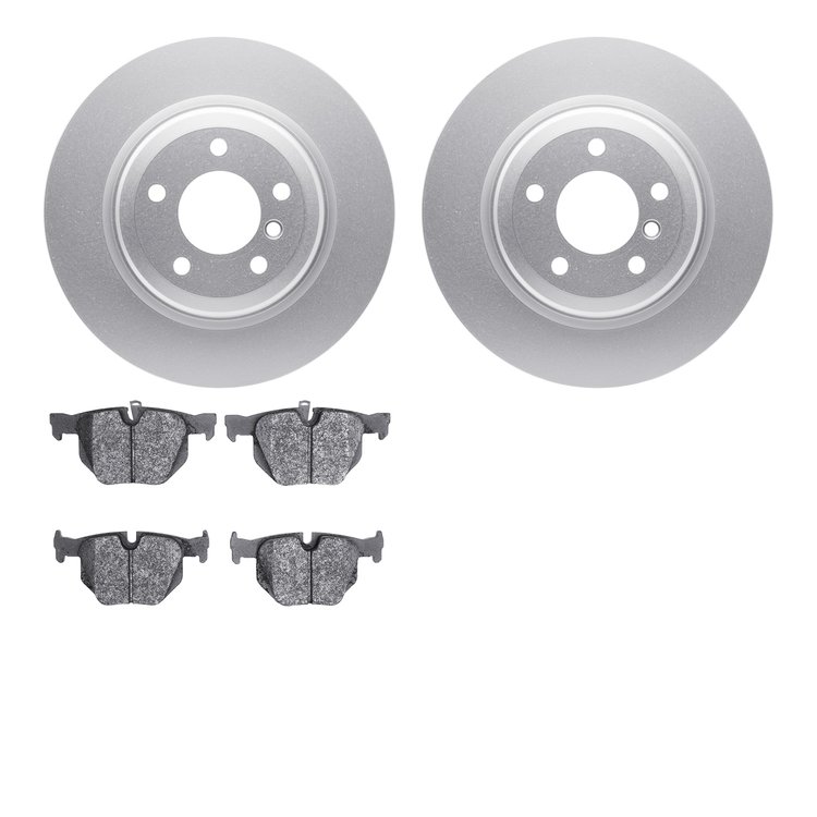 4602-31038 Geospec Brake Rotors w/5000 Euro Ceramic Brake Pads Kit, 2006-2015 BMW, Position: Rear