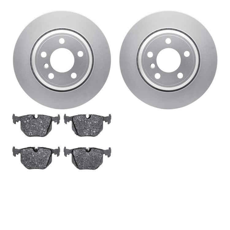 4602-31075 Geospec Brake Rotors w/5000 Euro Ceramic Brake Pads Kit, 2002-2006 BMW, Position: Rear