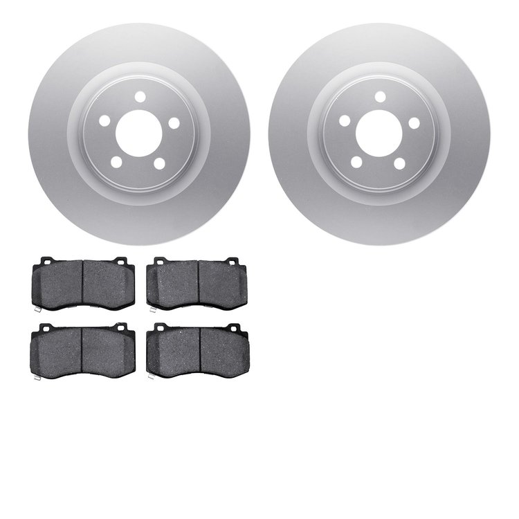 4602-39000 Geospec Brake Rotors w/5000 Euro Ceramic Brake Pads Kit, Fits Select Mopar, Position: Front