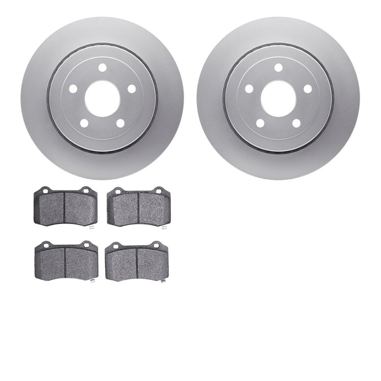 4602-42001 Geospec Brake Rotors w/5000 Euro Ceramic Brake Pads Kit, 2006-2010 Mopar, Position: Rear