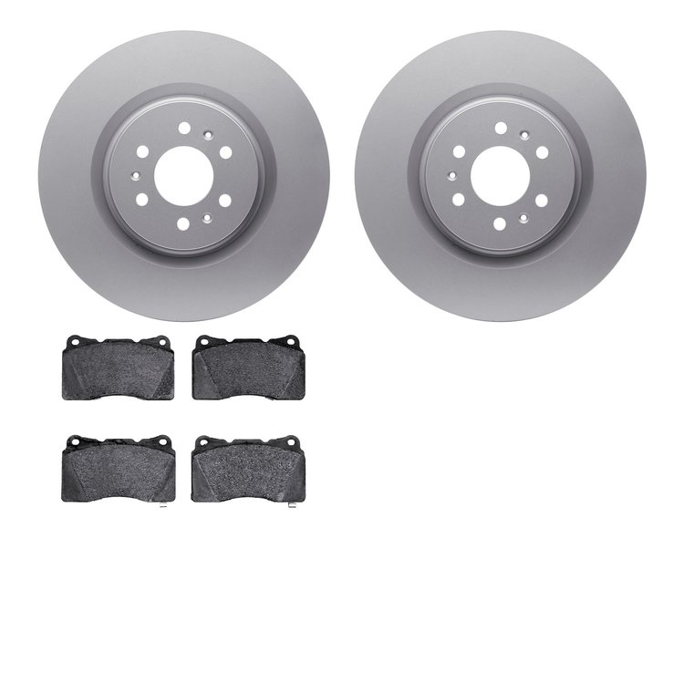 4602-46000 Geospec Brake Rotors w/5000 Euro Ceramic Brake Pads Kit, 2004-2011 GM, Position: Front