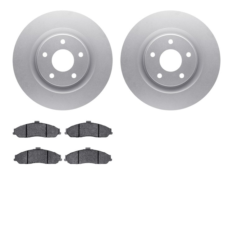 4602-46003 Geospec Brake Rotors w/5000 Euro Ceramic Brake Pads Kit, 2005-2013 GM, Position: Front