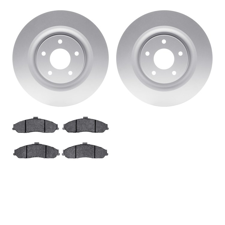 4602-46004 Geospec Brake Rotors w/5000 Euro Ceramic Brake Pads Kit, 2005-2013 GM, Position: Front