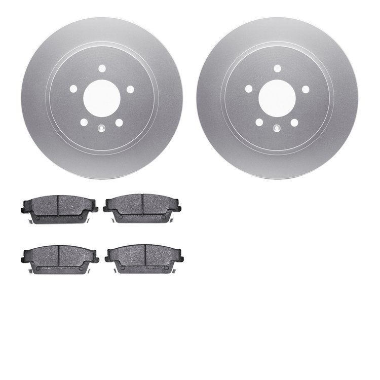 4602-46005 Geospec Brake Rotors w/5000 Euro Ceramic Brake Pads Kit, 2005-2011 GM, Position: Rear