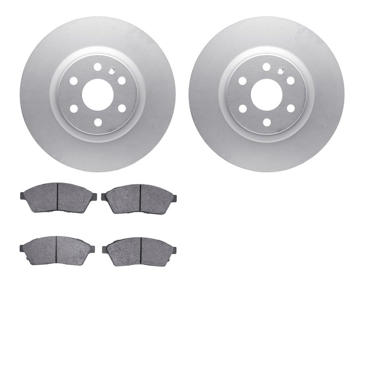 4602-46022 Geospec Brake Rotors w/5000 Euro Ceramic Brake Pads Kit, 2010-2016 GM, Position: Front