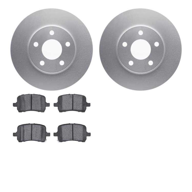 4602-47002 Geospec Brake Rotors w/5000 Euro Ceramic Brake Pads Kit, 2004-2008 GM, Position: Front