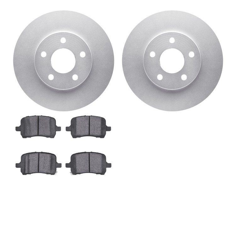 4602-47003 Geospec Brake Rotors w/5000 Euro Ceramic Brake Pads Kit, 2006-2011 GM, Position: Front
