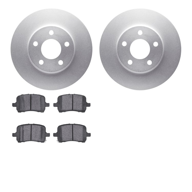 4602-47004 Geospec Brake Rotors w/5000 Euro Ceramic Brake Pads Kit, 2008-2008 GM, Position: Front
