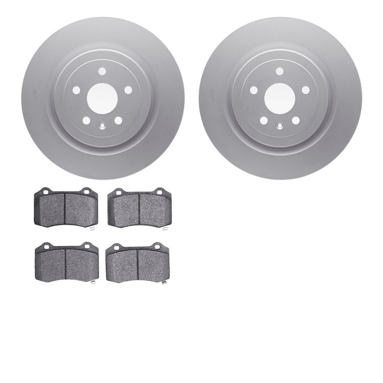4602-47007 Geospec Brake Rotors w/5000 Euro Ceramic Brake Pads Kit, Fits Select GM, Position: Rear