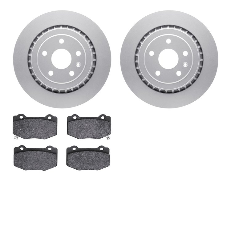 4602-47013 Geospec Brake Rotors w/5000 Euro Ceramic Brake Pads Kit, Fits Select GM, Position: Rear