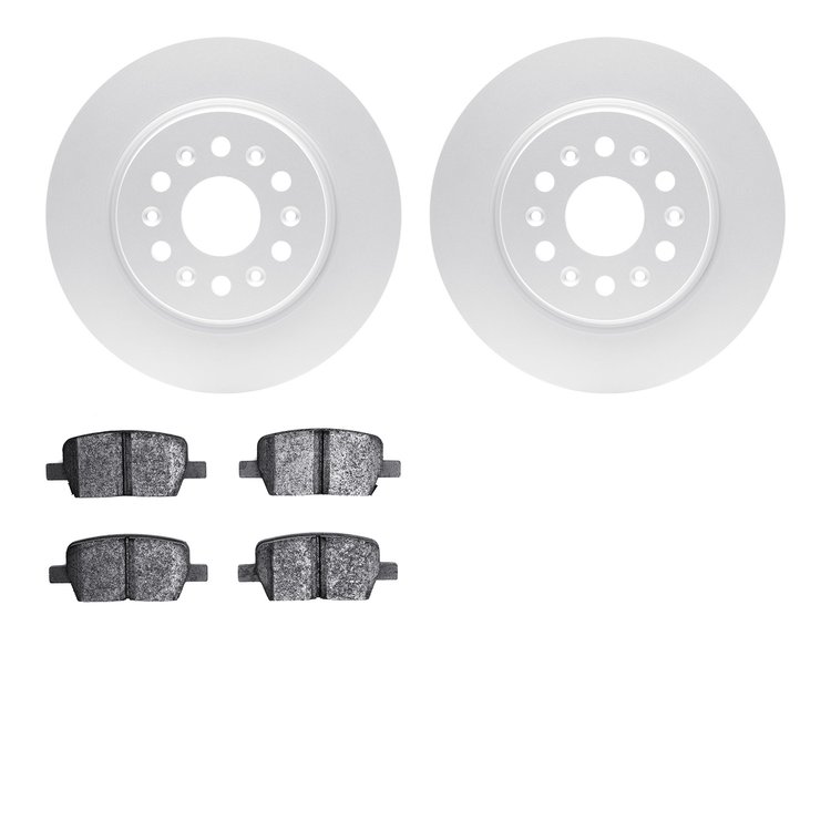4602-48000 Geospec Brake Rotors w/5000 Euro Ceramic Brake Pads Kit, 2017-2020 GM, Position: Rear