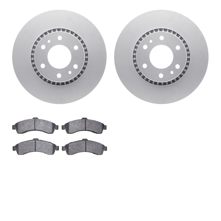 4602-48003 Geospec Brake Rotors w/5000 Euro Ceramic Brake Pads Kit, 2002-2005 GM, Position: Front