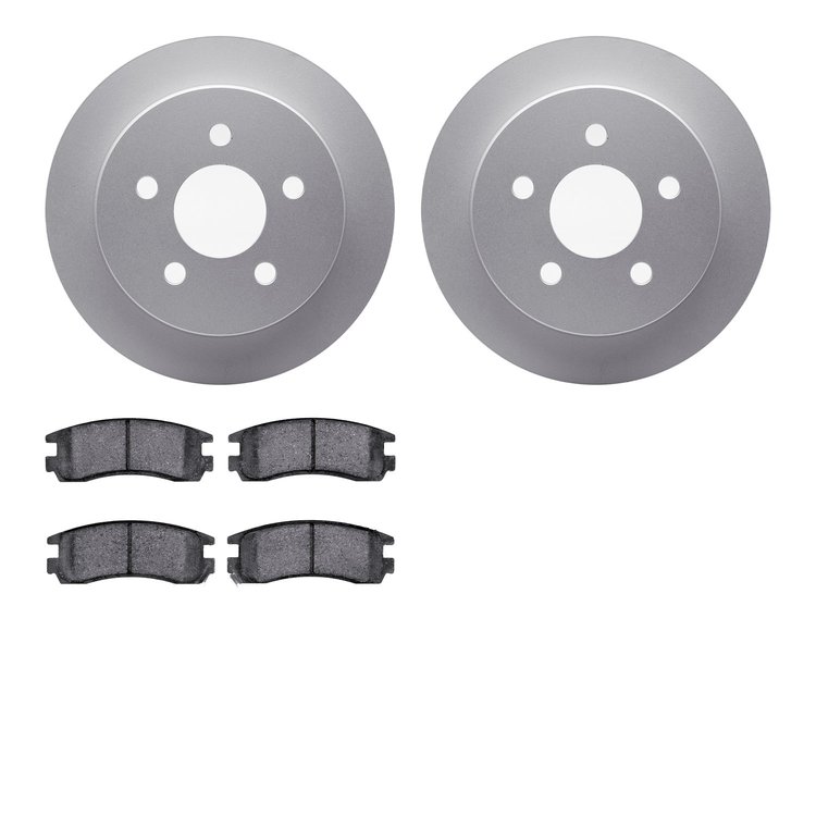 4602-52000 Geospec Brake Rotors w/5000 Euro Ceramic Brake Pads Kit, 1997-2005 GM, Position: Rear