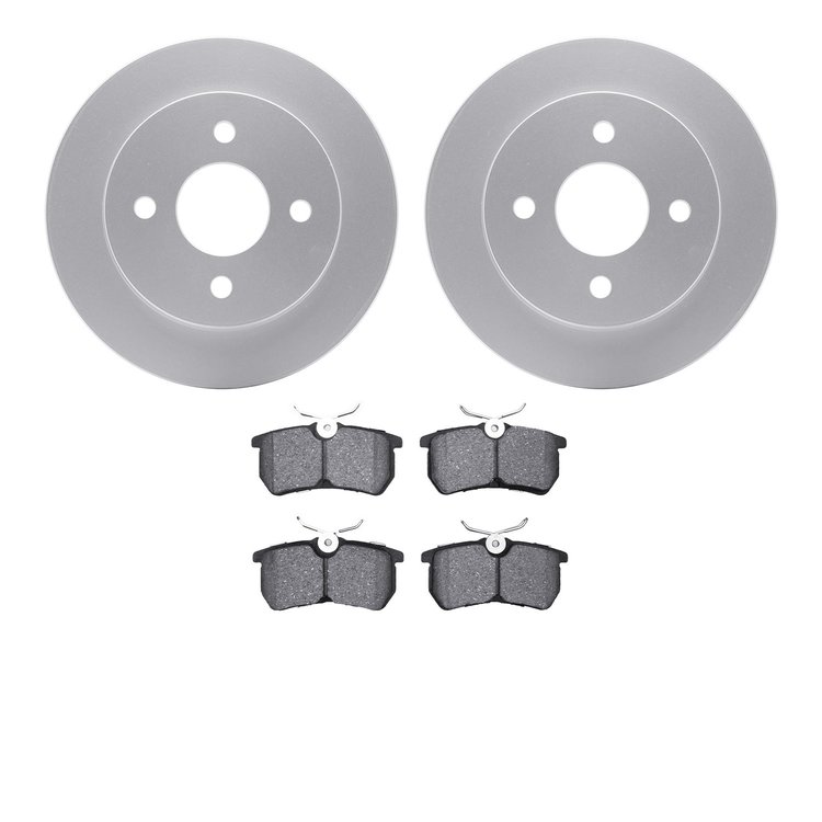 4602-54007 Geospec Brake Rotors w/5000 Euro Ceramic Brake Pads Kit, 2001-2019 Ford/Lincoln/Mercury/Mazda, Position: Rear