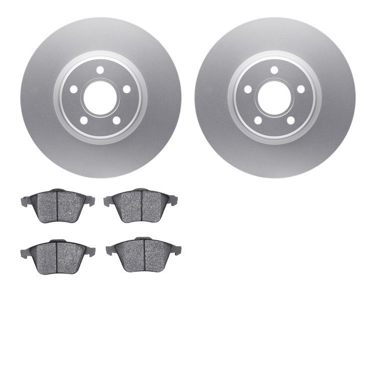 4602-54022 Geospec Brake Rotors w/5000 Euro Ceramic Brake Pads Kit, 2004-2013 Volvo, Position: Front