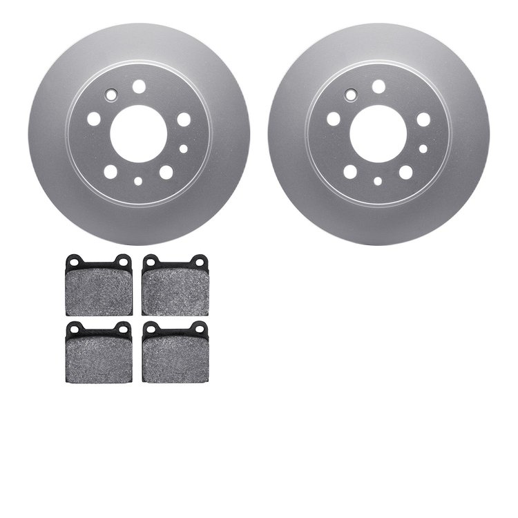 4602-63001 Geospec Brake Rotors w/5000 Euro Ceramic Brake Pads Kit, 1961-1991 Mercedes-Benz, Position: Rear