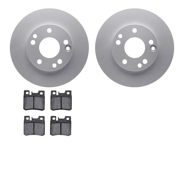 4602-63004 Geospec Brake Rotors w/5000 Euro Ceramic Brake Pads Kit, 1987-2000 Mercedes-Benz, Position: Rear