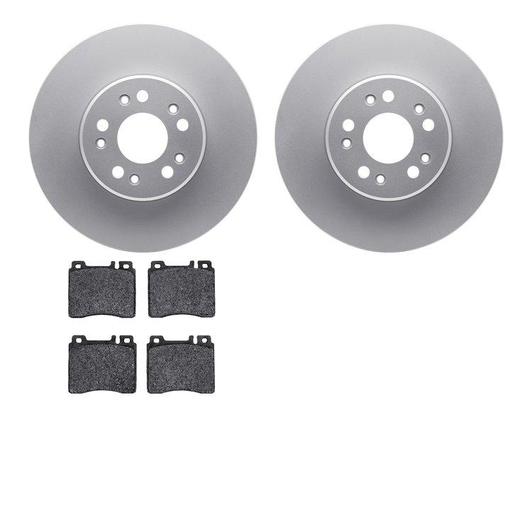 4602-63012 Geospec Brake Rotors w/5000 Euro Ceramic Brake Pads Kit, 1991-1999 Mercedes-Benz, Position: Front