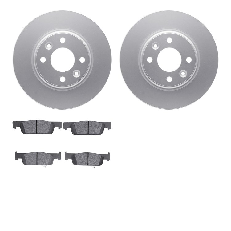 4602-63078 Geospec Brake Rotors w/5000 Euro Ceramic Brake Pads Kit, 2016-2018 Smart, Position: Front