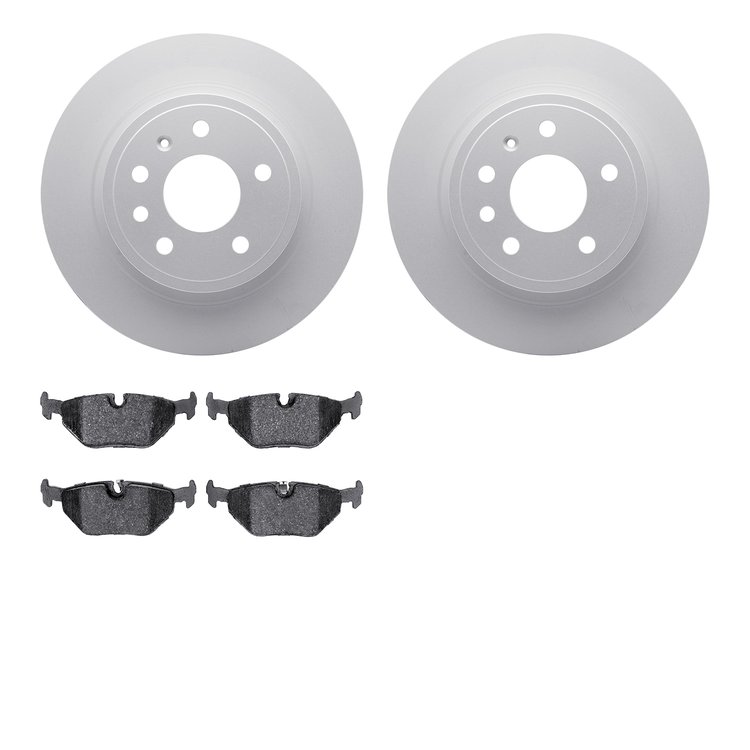 4602-65002 Geospec Brake Rotors w/5000 Euro Ceramic Brake Pads Kit, 1999-2010 GM, Position: Rear