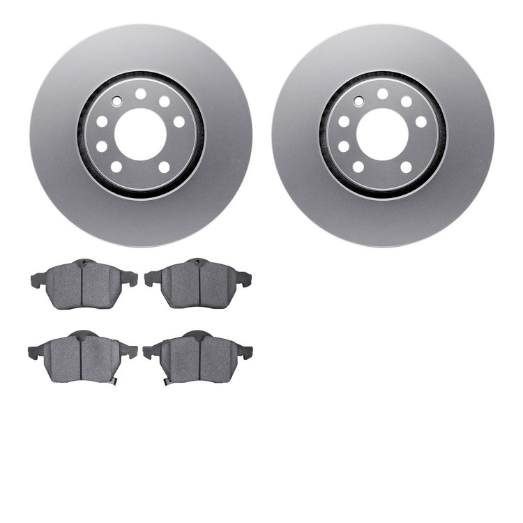 4602-65003 Geospec Brake Rotors w/5000 Euro Ceramic Brake Pads Kit, 1999-2010 GM, Position: Front