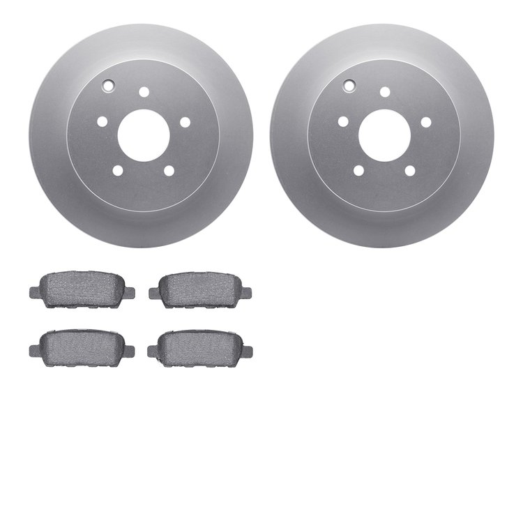 4602-67010 Geospec Brake Rotors w/5000 Euro Ceramic Brake Pads Kit, Fits Select Infiniti/Nissan, Position: Rear