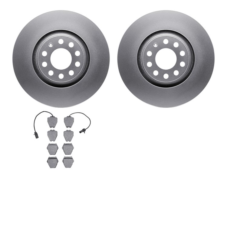 4602-73015 Geospec Brake Rotors w/5000 Euro Ceramic Brake Pads Kit, 1999-2005 Audi/Volkswagen, Position: Front