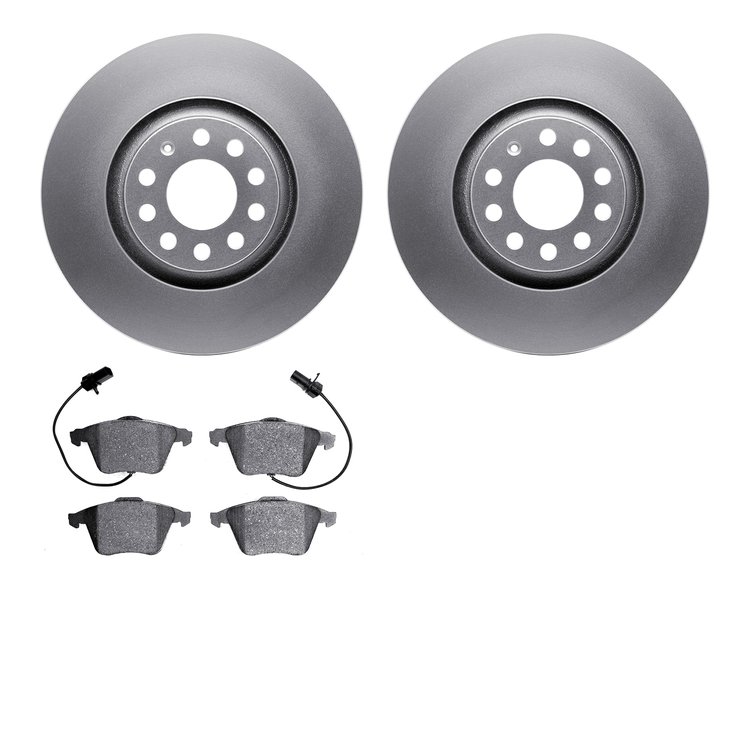 4602-73017 Geospec Brake Rotors w/5000 Euro Ceramic Brake Pads Kit, 2000-2009 Audi/Volkswagen, Position: Front
