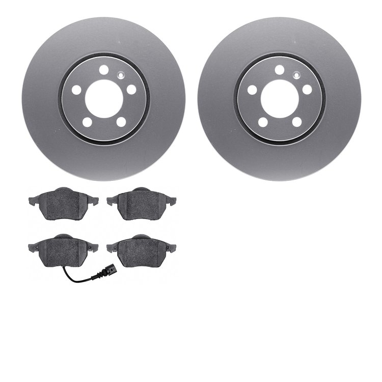 4602-74010 Geospec Brake Rotors w/5000 Euro Ceramic Brake Pads Kit, 1999-2010 Audi/Volkswagen, Position: Front