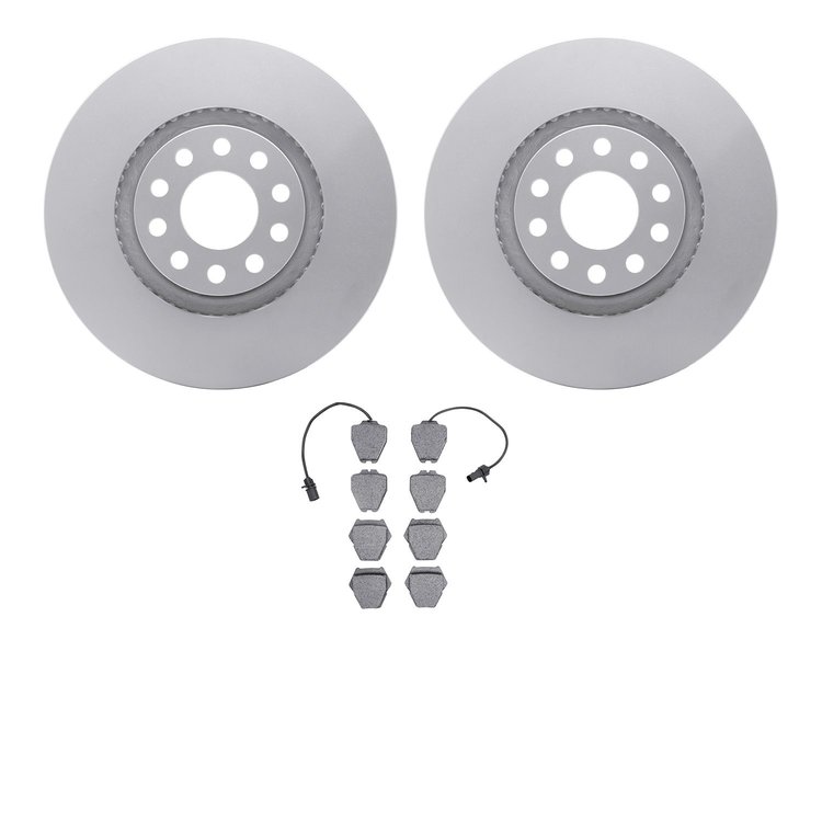 4602-74014 Geospec Brake Rotors w/5000 Euro Ceramic Brake Pads Kit, 2002-2005 Audi/Volkswagen, Position: Front