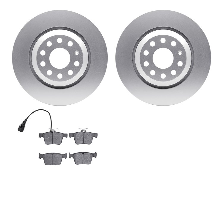 4602-74022 Geospec Brake Rotors w/5000 Euro Ceramic Brake Pads Kit, Fits Select Audi/Volkswagen, Position: Rear
