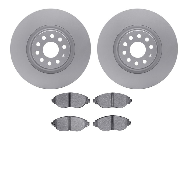 4602-74029 Geospec Brake Rotors w/5000 Euro Ceramic Brake Pads Kit, Fits Select Audi/Volkswagen, Position: Front