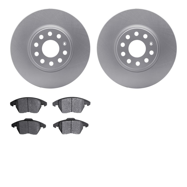 4602-74034 Geospec Brake Rotors w/5000 Euro Ceramic Brake Pads Kit, 2005-2017 Audi/Volkswagen, Position: Front