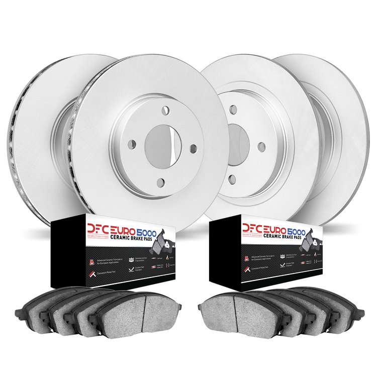 4604-10836 Geospec Brake Rotors w/5000 Euro Ceramic Brake Pads Kit, 2002-2004 Ford/Lincoln/Mercury/Mazda, Position: Front and Re