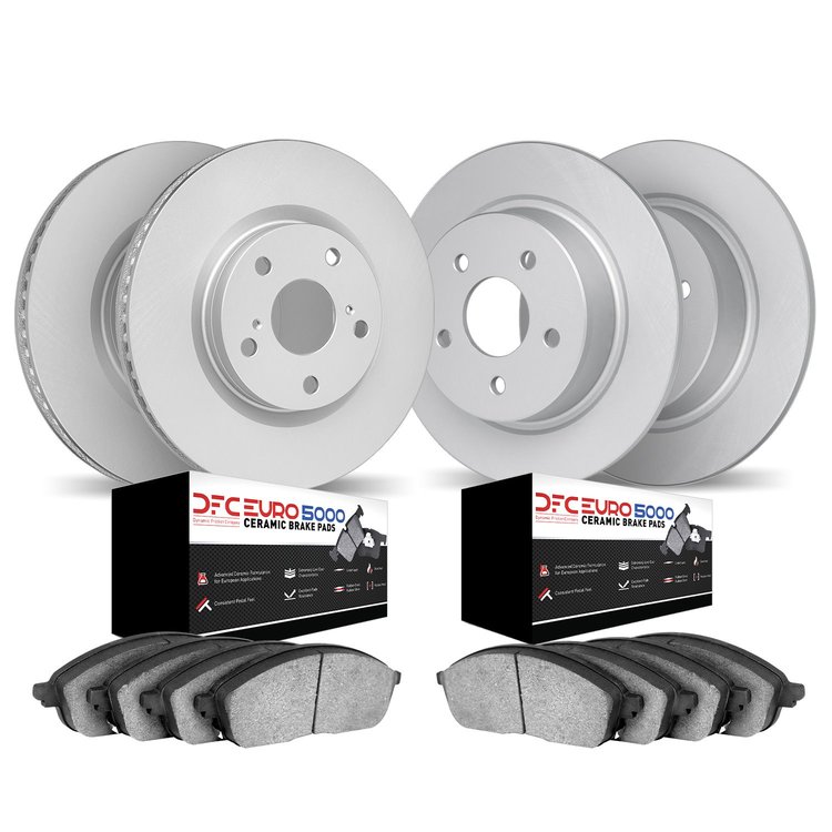 4604-11003 Geospec Brake Rotors w/5000 Euro Ceramic Brake Pads Kit, 2015-2019 Multiple Makes/Models, Position: Front and Rear