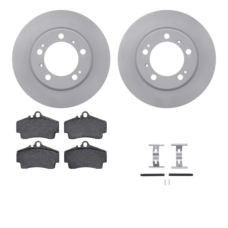 4612-02007 Geospec Brake Rotors w/5000 Euro Ceramic Brake Pads & Hardware, 1997-2004 Porsche, Position: Rear