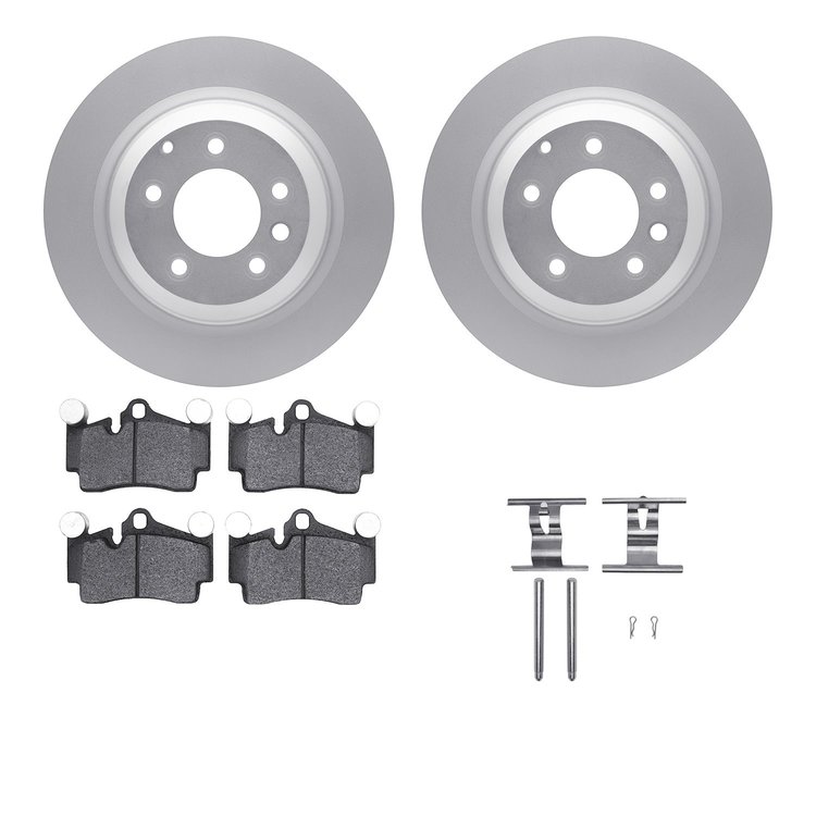 4612-02008 Geospec Brake Rotors w/5000 Euro Ceramic Brake Pads & Hardware, 2005-2006 Porsche, Position: Rear