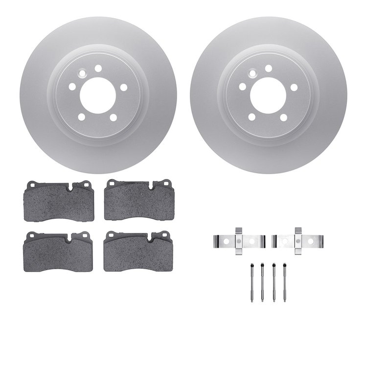 4612-11008 Geospec Brake Rotors w/5000 Euro Ceramic Brake Pads & Hardware, 2006-2009 Land Rover, Position: Front