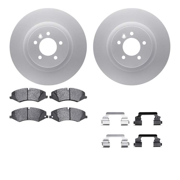 4612-11009 Geospec Brake Rotors w/5000 Euro Ceramic Brake Pads & Hardware, 2010-2017 Land Rover, Position: Front