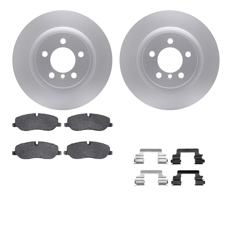 4612-11014 Geospec Brake Rotors w/5000 Euro Ceramic Brake Pads & Hardware, 2006-2009 Land Rover, Position: Front