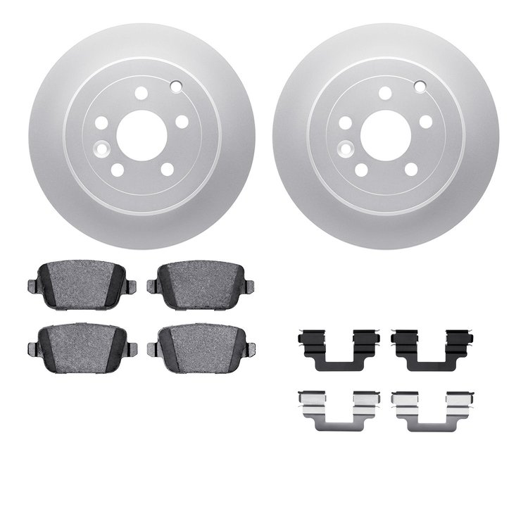 4612-11016 Geospec Brake Rotors w/5000 Euro Ceramic Brake Pads & Hardware, 2008-2012 Land Rover, Position: Rear